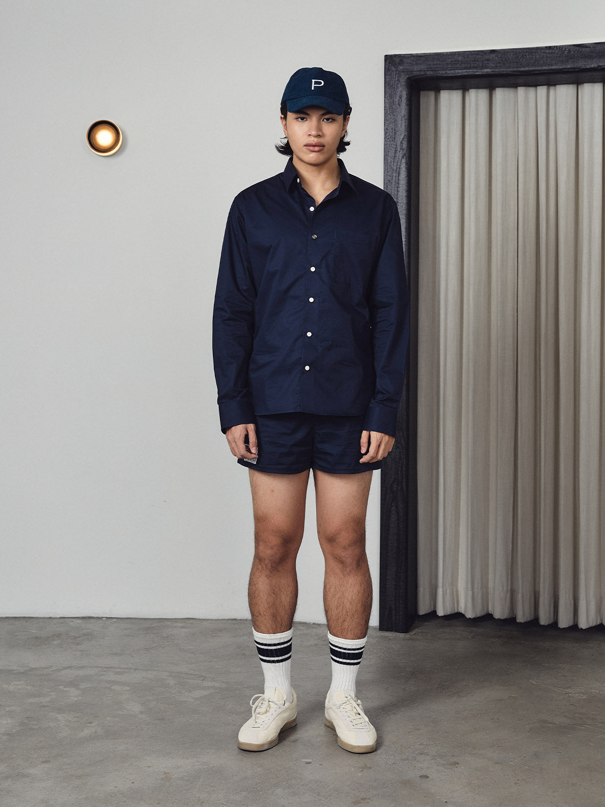 Vale Oversized Shirt - Navy Blue