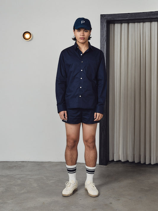 Vale Oversized Shirt - Navy Blue