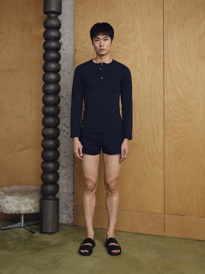 Roen Henley T-Shirt - Navy Blue