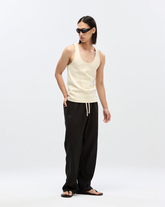 Male Linen Sweatpants - Black